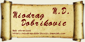 Miodrag Dobriković vizit kartica